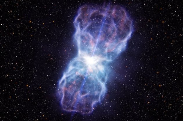 Ученые зарегистрировали выброс квазара мощностью в 100 галактик